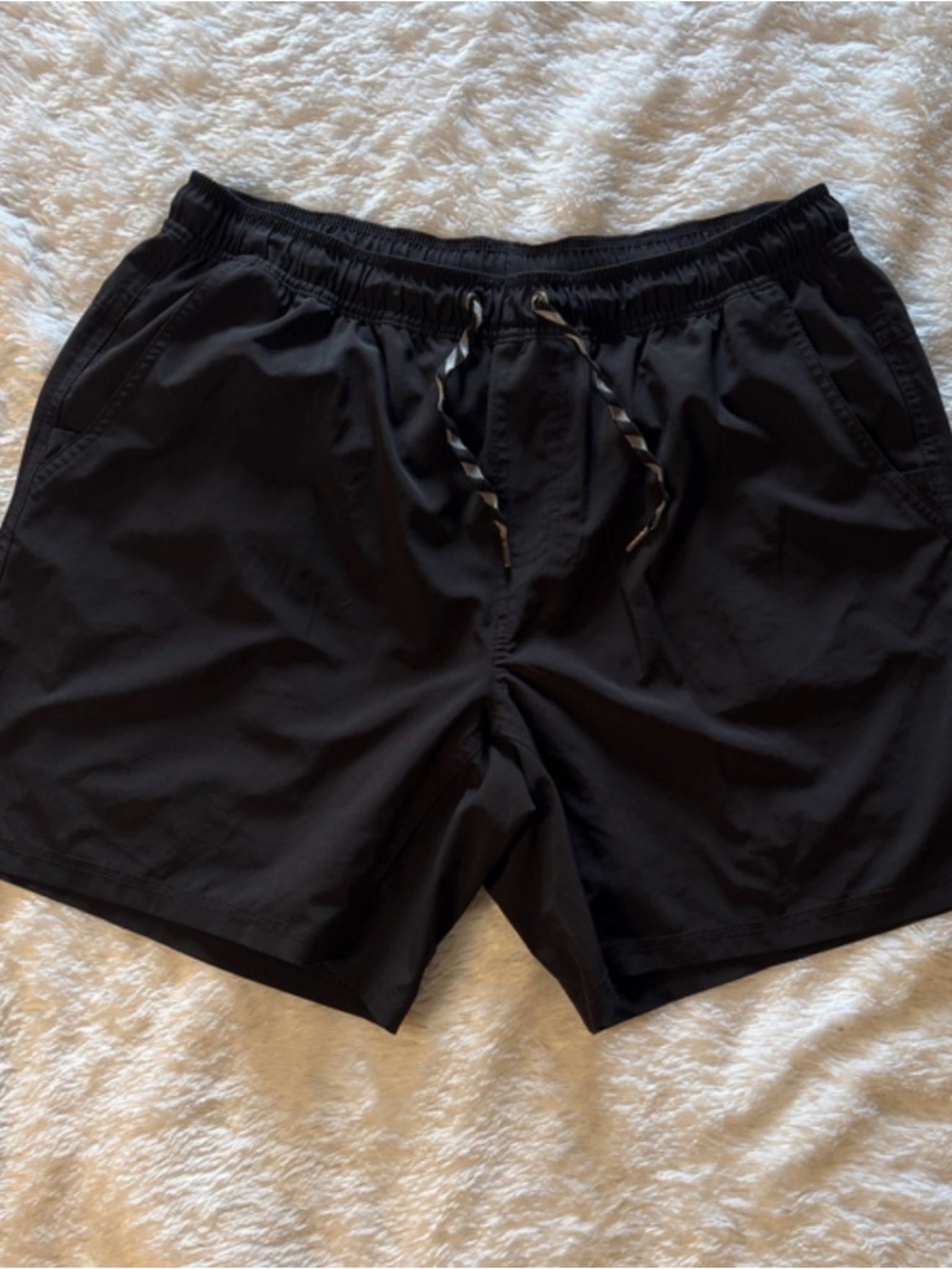Men's Black Drawstring Swim/Active Shorts